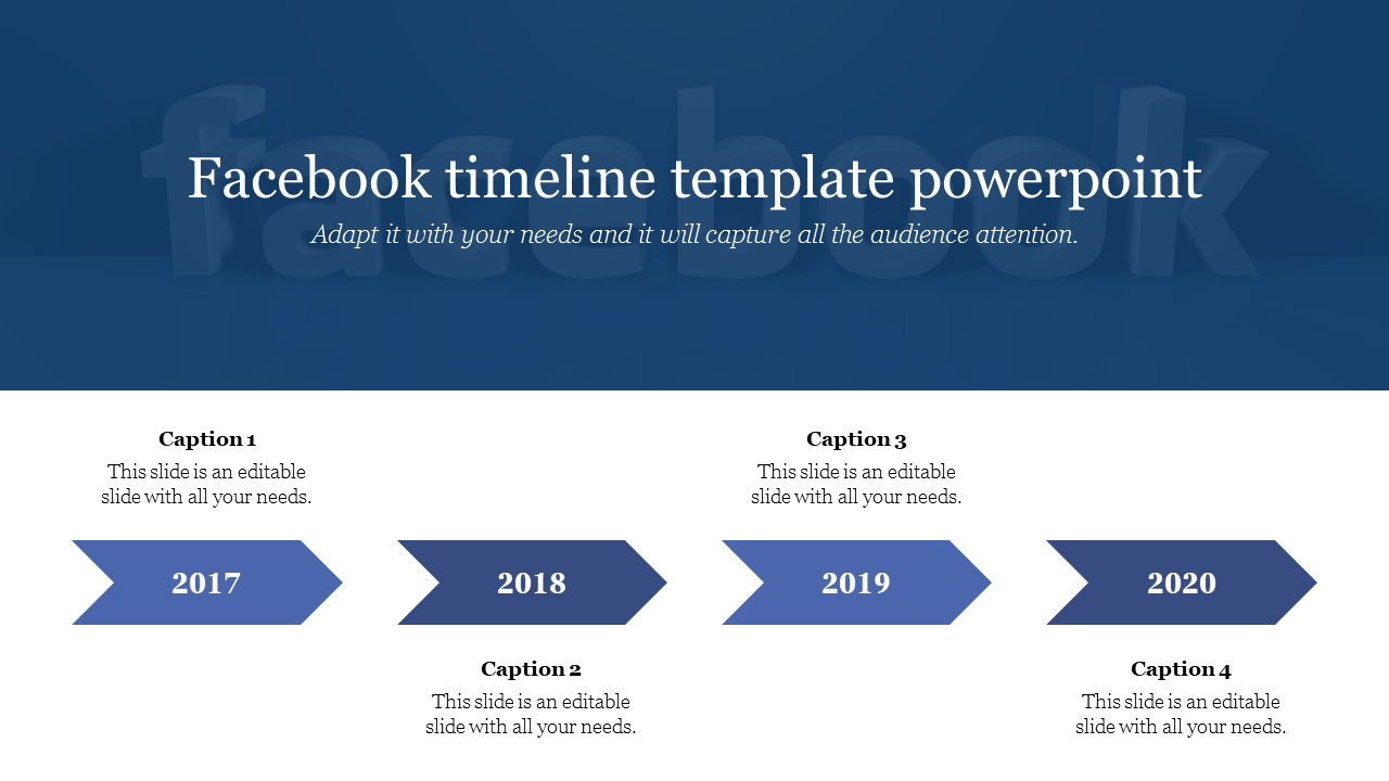 Free - Stunning Facebook Timeline Template PowerPoint Slide